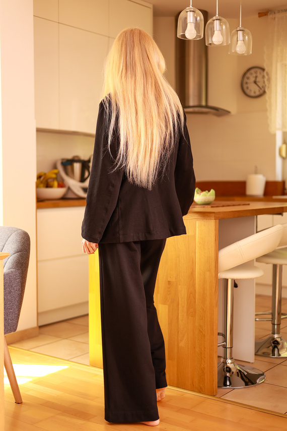 Emi - geaca eleganta de dama, 95% bumbac 5% elastan | Marca poloneză Mirale - negru