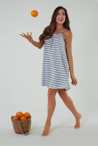 Cămașă de noapte Bari, cu curea îngustă Modă italiană - print