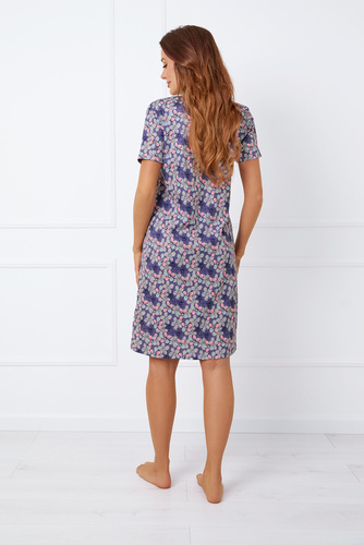 Carbonia cămașă de noapte descheiată, cu mânecă scurtă Italian Fashion - print