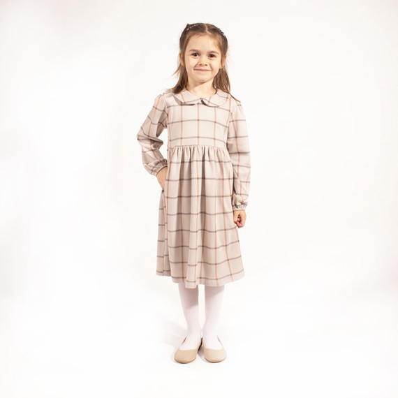 221168 Kiku Nicol rochie elegantă din bumbac în carouri pentru fetiță