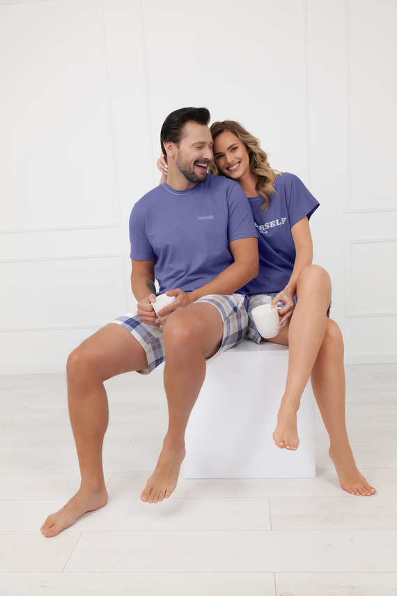 Pijama damă Rima Italian Fashion 100% bumbac mânecă scurtă șort