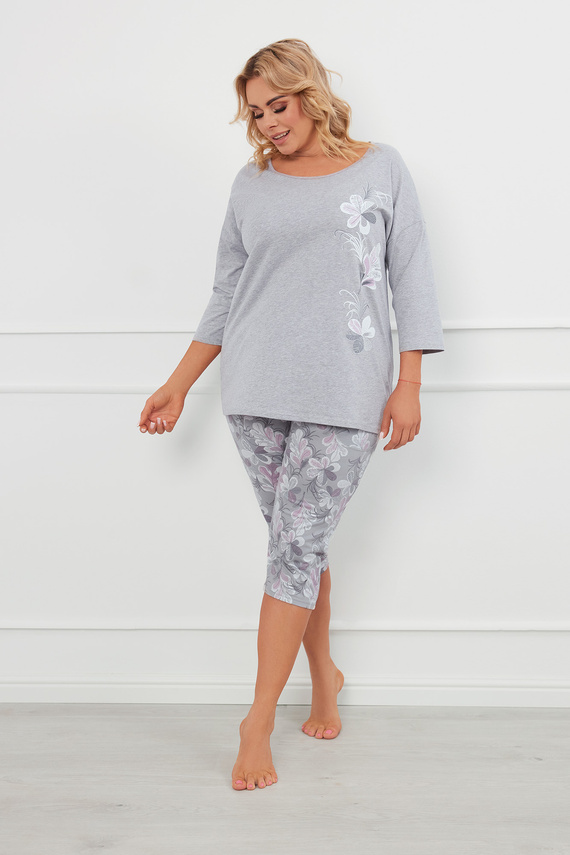 Ibena Ladies' 3/4 sleeve pyjamas, 3/4 trousers Italian Fashion - melange/print