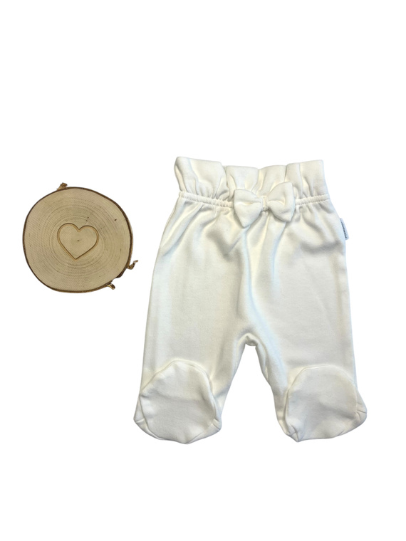 Mamatti PG15216 pijama pentru bebeluși cu talie înaltă – ecru, neted, bumbac