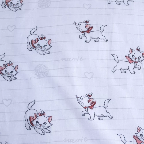 Marie Cat Bow Lenjerie de pat din bumbac pentru pat de Jerry Fabrics, gri