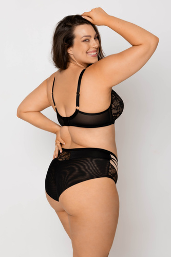 Slip Mediolano Spider 19252 – Dantelă Neagră, Tulle, Talie Înaltă | Eleganță și Confort pentru Femei