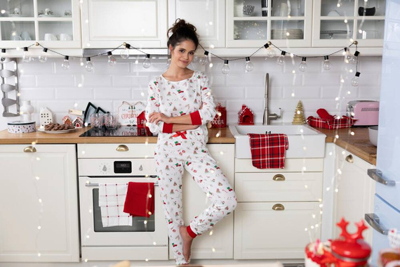 Pijama pentru femei Samantha Sensis -ecru