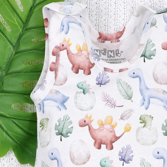 Pijamale Nini ABN-5569 Dino Explorer – bumbac organic, închidere confortabilă