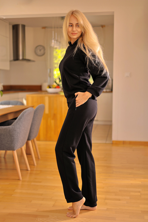 Trening dama Brav Mirale | Set confortabil din bumbac | Producție poloneză - negru