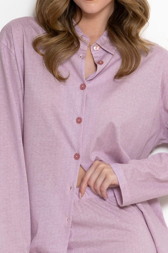 Pijamale damă Odessa 1821 Leveza roz, 100% bumbac, cu nasturi