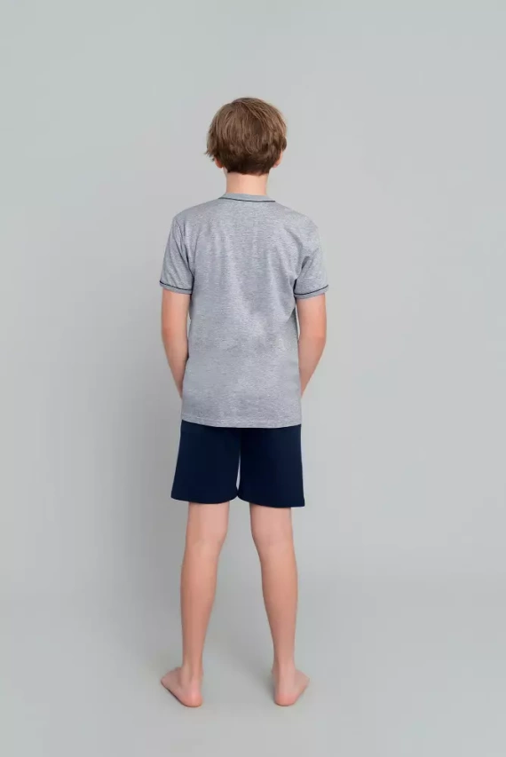 Gibson Boys' pijamale cu mânecă scurtă, pantaloni Italian Fashion- melange