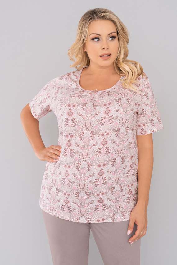 Kalmia Pijamale pentru femei cu mânecă scurtă, pantaloni 3/4 Italian Fashion-print 