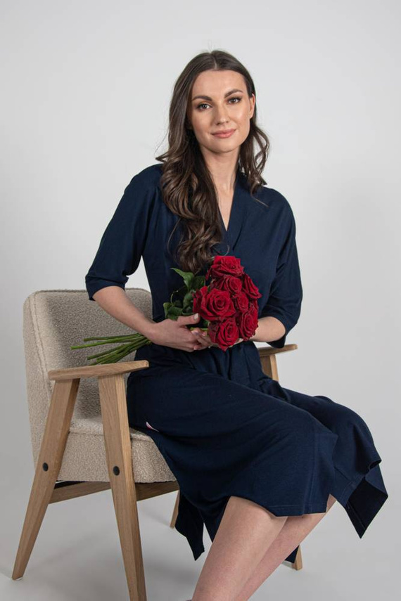 942 Visa Halat lung De Lafense - albastru marin