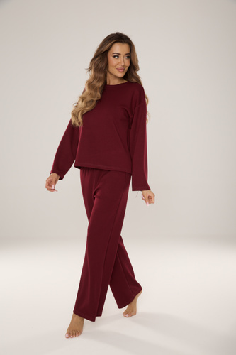 886 Butter Trening pentru femei de la De Lafense - îmbrăcăminte de casă în tricot 'butter', burgundy