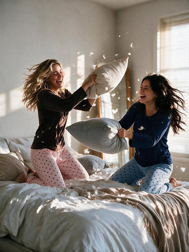 Luna 1310 Pijamale damă lungi 100% bumbac Pantaloni cu buline maro