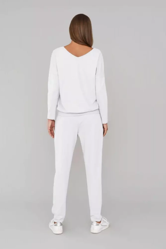 Karina Ladies set cu mânecă lungă, pantaloni Italian Fashion - alb 