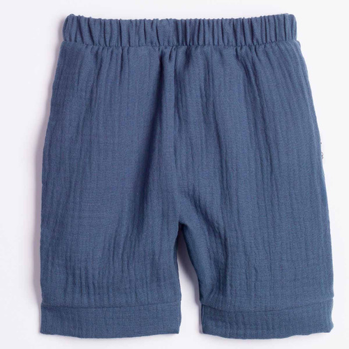 Pantaloni scurți băieți Nicol 224372 mușelin 100% bumbac vară - bleumarin