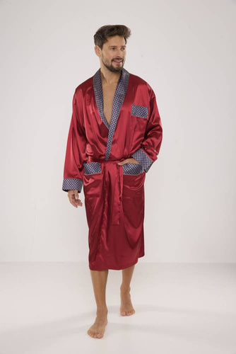 940 Halat de baie din satin pentru bărbați Forex - maro