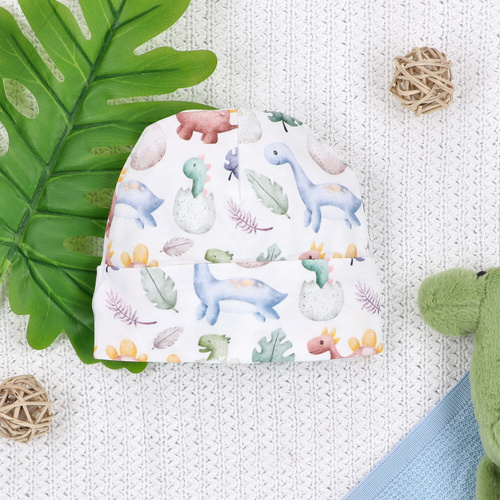 Căciulă pentru bebeluși ABN-5580 Dino Explorer Nini – bumbac organic, moale și respirabil