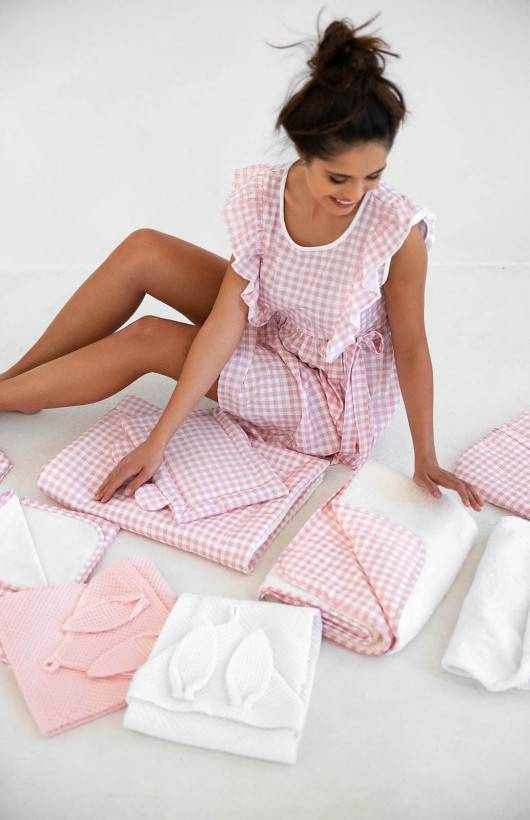 Set de lenjerie de pat în 2 părți Thamar Sensis - ecru-roz