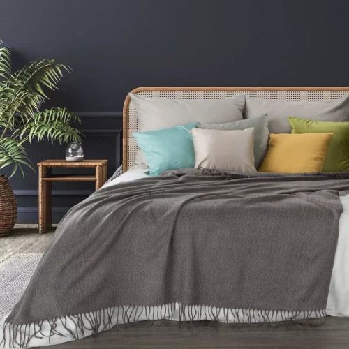 Acrilic 5 Pătură țesătă cu franjuri. Europerdele de oțel