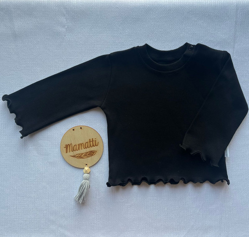 BI006 Bluza fetita cu maneca lunga Mamatti - neagra