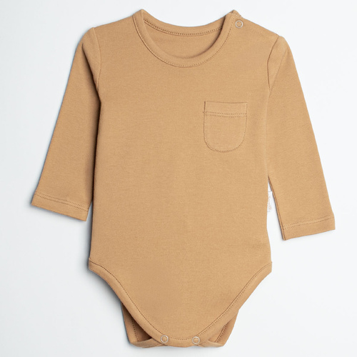 Nicol Olo 222100 body pentru bebeluși, cu mânecă lungă, culoare caramel