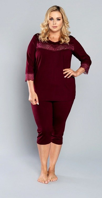 Izyda Pijama 3/4 mâneci, 3/4 pantaloni Italian Fashion - albastru marin