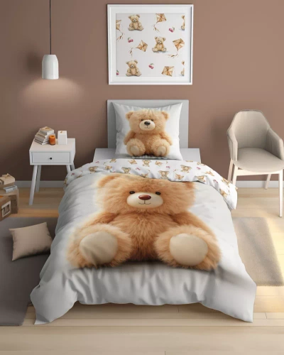 5416 Un ursuleț de pluș Lenjerie de pat din bumbac care strălucește în întuneric Detexpol