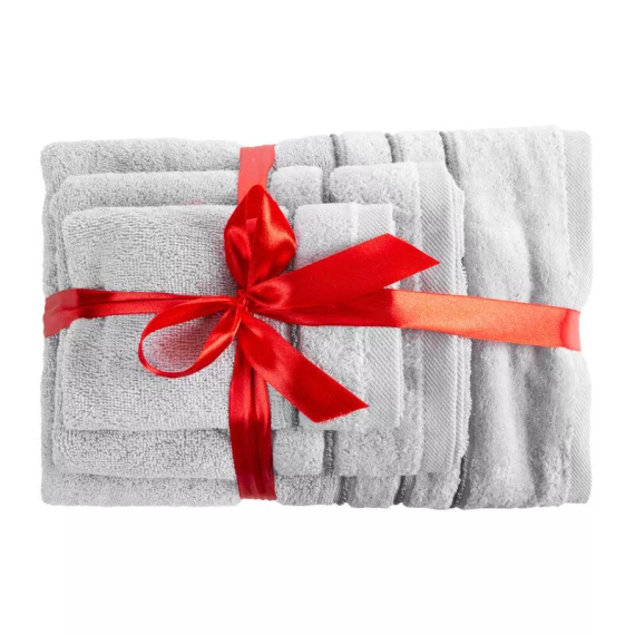 Set prosoape Eurofirany 3 piese moi absorbante elegante premium Sibel silver