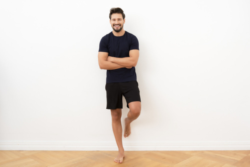 Tricou cu mânecă scurtă pentru bărbați Ikar Italian Fashion - albastru marin