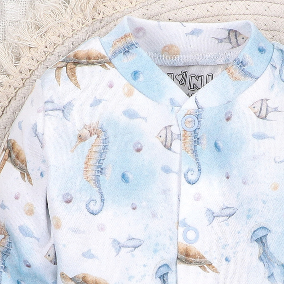 ABN-5454 Caftan pentru copii Sea Of Joy Nini – bumbac organic, inchidere cu capse