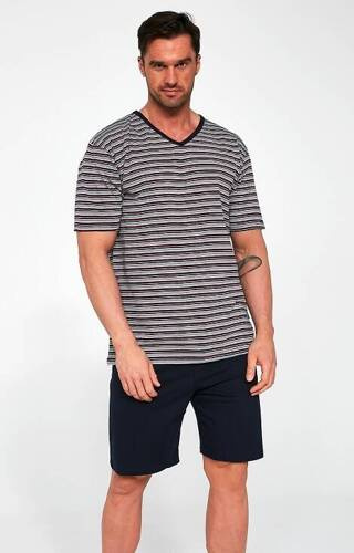 330/41 Pijamale bărbați cu mâneci scurte, pantaloni scurți Cornette, gri melange