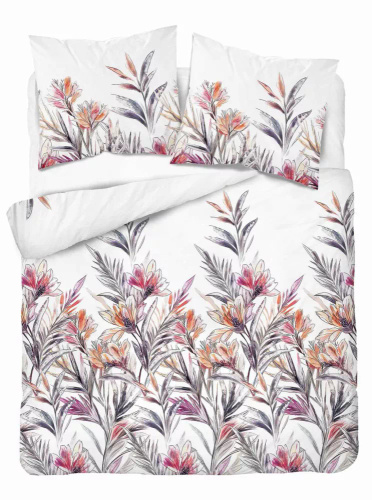 5504 A Lenjerie de pat din bumbac Tropical Flowers Naturalis – Detexpol alb