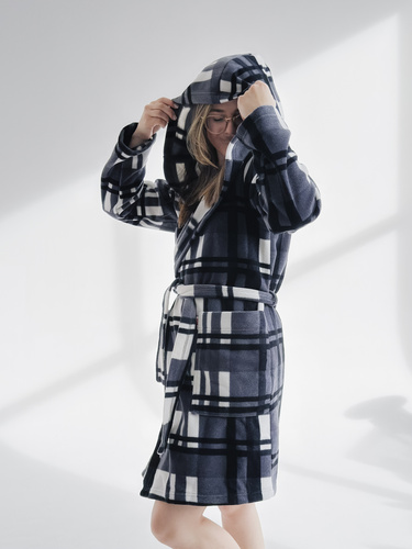 031 De Lafense pătură halat de baie - cald fleece femei halat de baie Super Cozy, gri