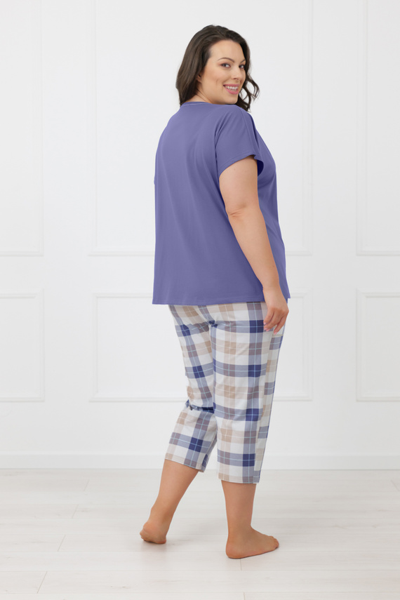 Pijama damă Rima Italian Fashion 100% bumbac mânecă scurtă 3/4