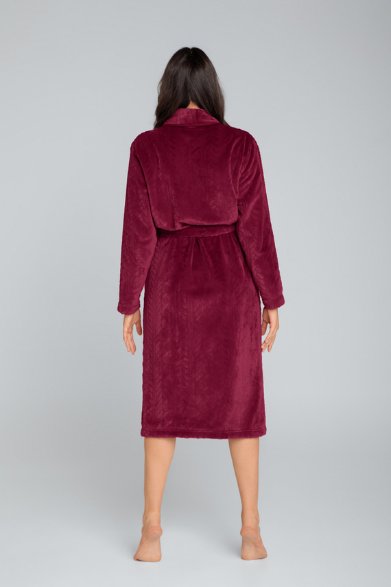 Halat din fleece pentru femei Bona Italian Fashion - maro 