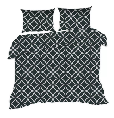 Set de lenjerie de pat 1956N Classic E24 Karo Marocan din bumbac, negru, alb - 100% bumbac, durabil, colorat, set de 2 piese