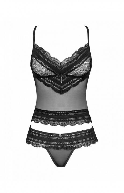 Ivannes Top & Thong Komplet Obsessive czarny 