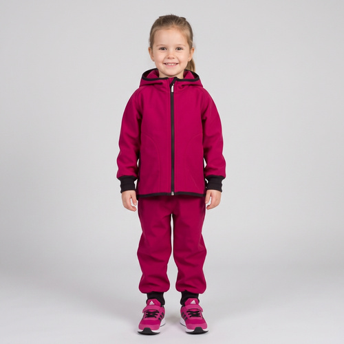 229002 Nicol Geacă softshell pentru fete cu glugă, polar, reflectorizantă - bordo