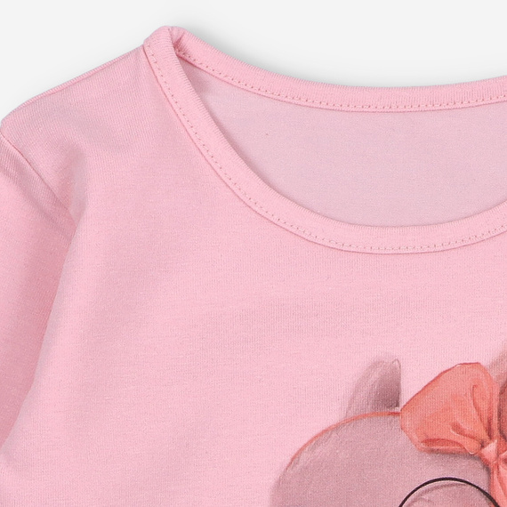 Bluză cu mânecă lungă KAR-3011 Lagarto Verde pentru fete, roz – elegantă, bumbac, producție poloneză