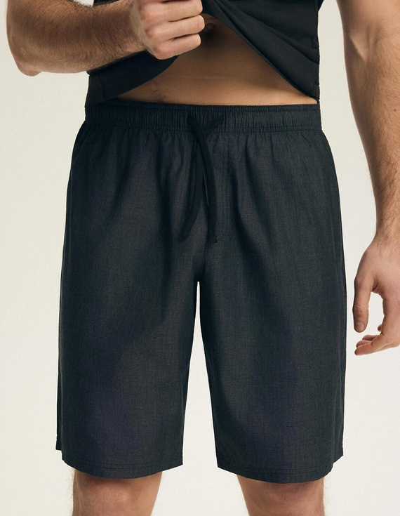 Pijamale bărbați Henderson 44608 Post negru 100% bumbac mânecă scurtă