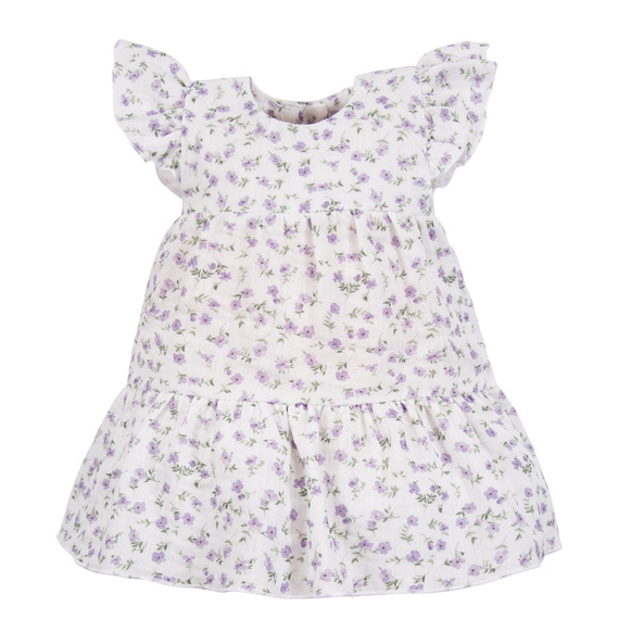 Rochie de muselina Eevi Meadow – maneca scurta, flori mici, usoara