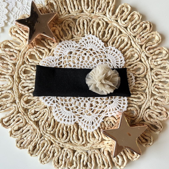 Bandă de păr Mamatti pentru fete OK02 Crăciun Fericit - Bandă de păr neagră, elegantă pentru fete