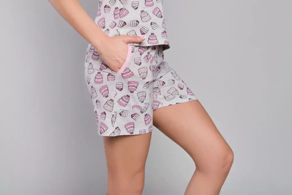 Pijama Dolce pentru femei, pantaloni scurți Italian Fashion - print 
