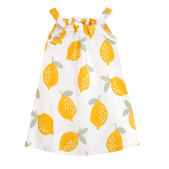 Rochie de muselina Lemons Pinocchio cu imprimeu de lamaie