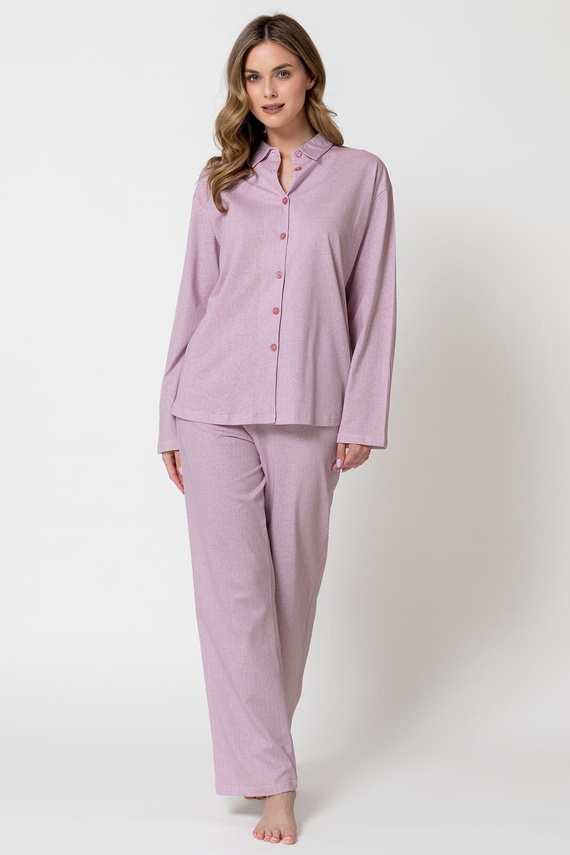 Pijamale damă Odessa 1821 Leveza roz, 100% bumbac, cu nasturi