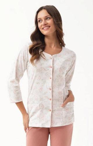 668 Luna pijamale damă cu fermoar - scorțișoară mentă