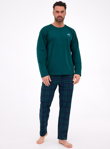 Pijamale bărbați 124/307 Denali 3 Cornette verde - bumbac, mâneci lungi