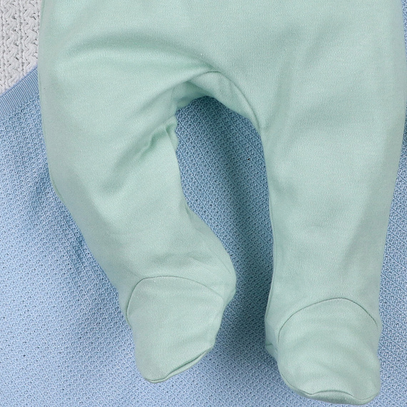 Pijama pentru bebeluși ABN-5573 Dino Explorer Nini Mentă | Bumbac organic, croială confortabilă