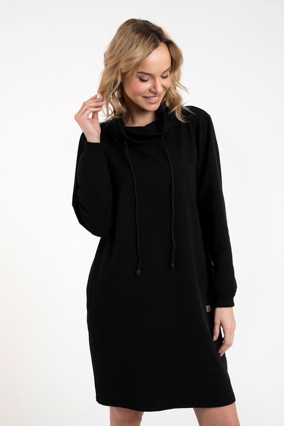 Malmo tunică cu mânecă lungă pentru femei Italian Fashion - negru